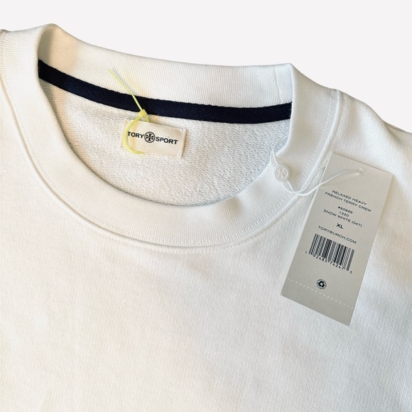 NWT Tory Burch Relaxed Heavy French Terry Crew and Jogger Set - Picture 4 of 13